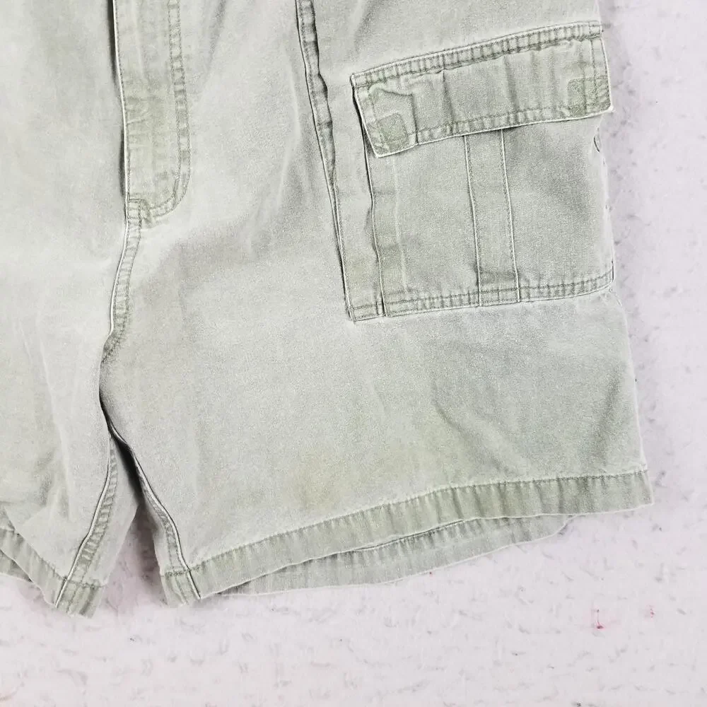 Weekender Cargo Shorts Mens 42 Green‎ Elastic Waist Cotton Pockets Style MOS9760